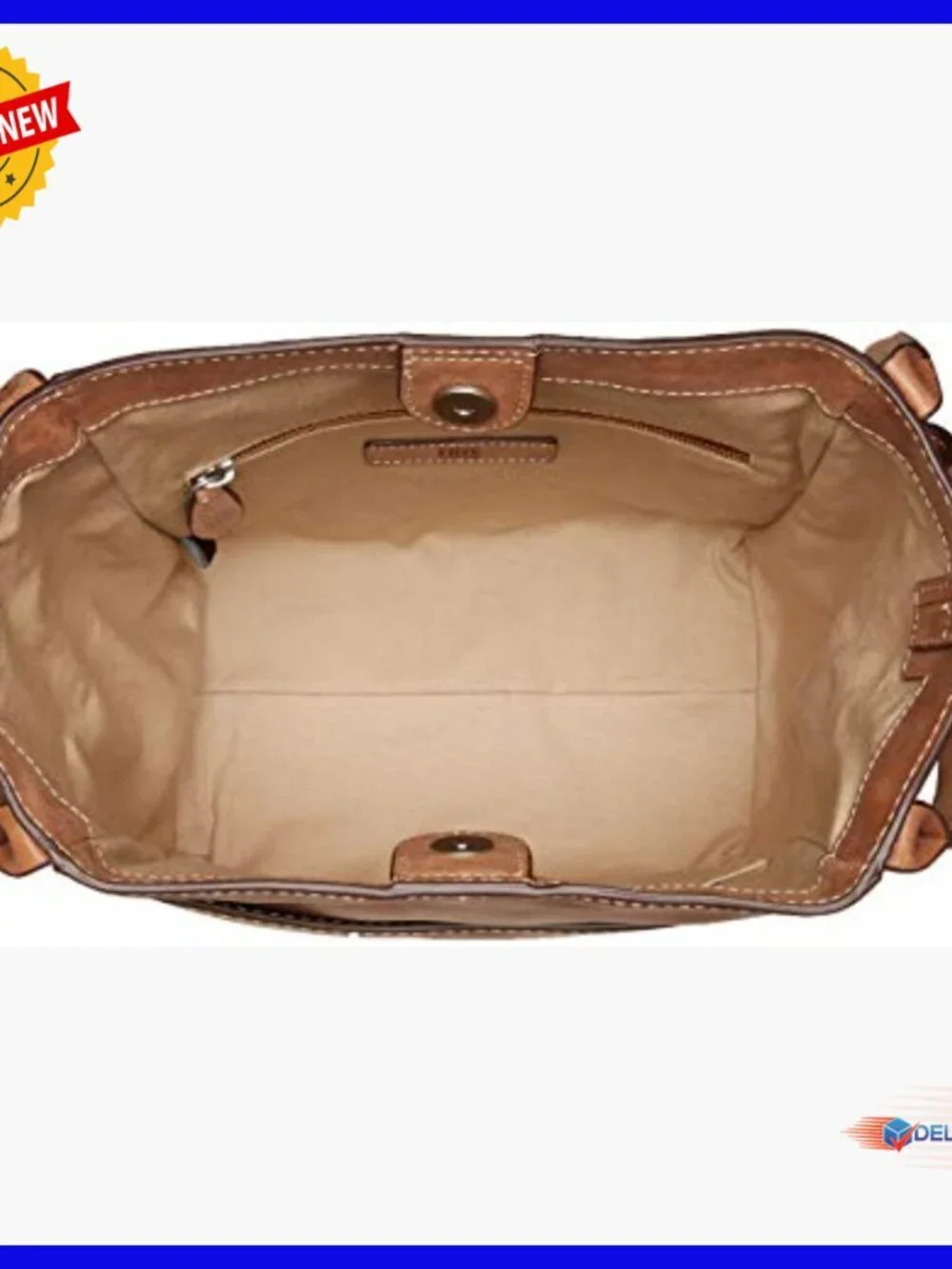Leather Hobo Bag with Adjustable Strap, 4 Pockets, Magnetic Closure
